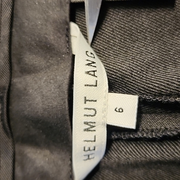 Helmut Lang Black Cropped Tailored Trousers with White Trim Size 6 - Picture 11 of 13